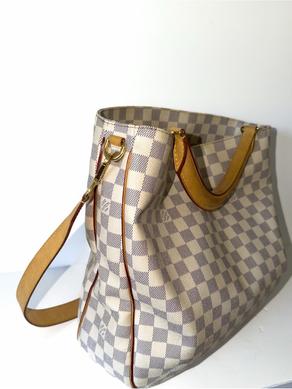 Rare Louis Vuitton Soffi Damier Azur Shoulder Bag Authentic Classic Summer - Picture 8 of 13